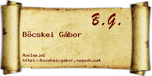 Böcskei Gábor névjegykártya